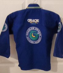 CHARLES GRACIE JIU-JITSU ACADEMY BLUE SMALL CHILD GI TOP SIZE MOO