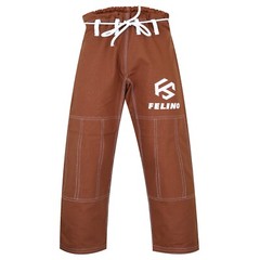 Felino Brown Adult Premium BJJ Gi Uniform Pearl Weave Brazilian Jiu Jitsu Kimono