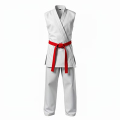 White Leather Sleeveless Karate Gi – Heavy Duty with Free Belt