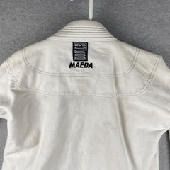Maeda Kids BJJ Gi Jacket Size M3 White Jiu Jitsu Performance MMA Karate Utility