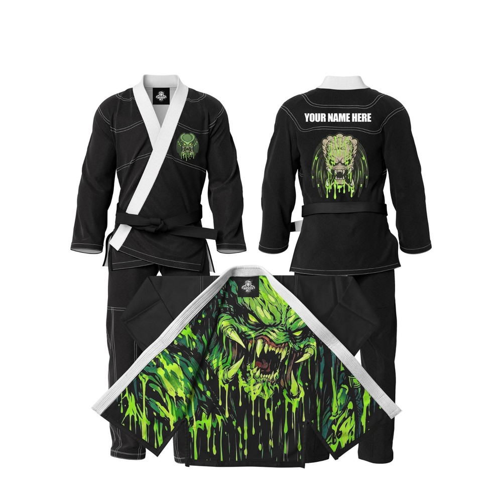Custom Black Brazilian Jiu Jitsu Kimono | Your Name Here Back Design | Premium G
