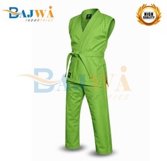 Custom Lime Green Karate Taekwondo Gi Uniform Set Lightweight Martial Arts