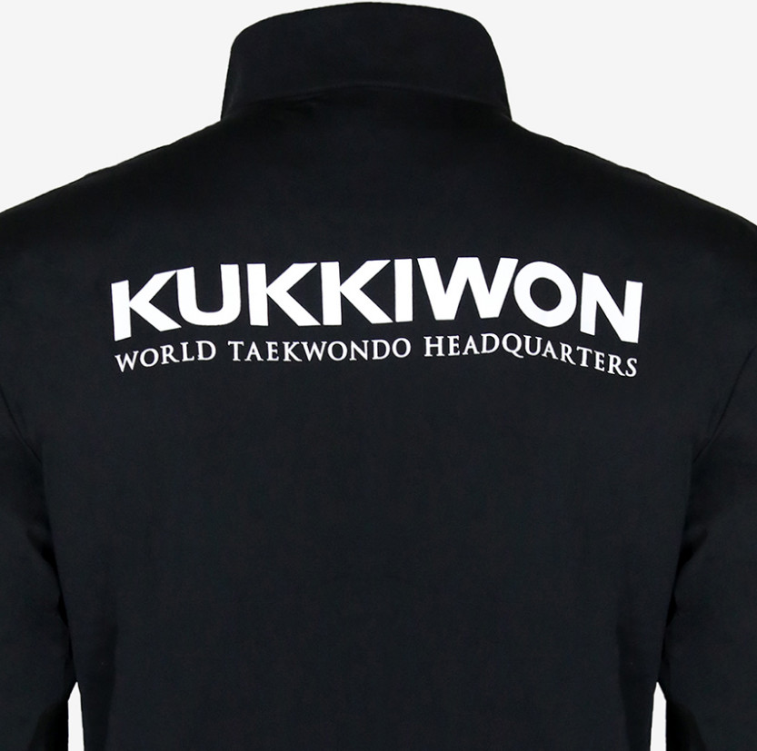 Kukkiwon Taekwondo Windbreaker Black Lightweight Stretch Martial Arts Authentic