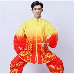 Tai Chi Uniform Traditional Wushu Kungfu Suit Gradient Color Martial Arts Suit