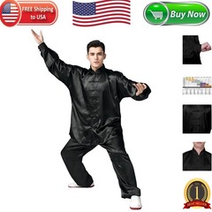 Lightweight Silk Tai Chi Uniform with Mandarin Collar – Unisex, X-Large