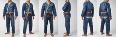 Dark Selvedge Denim Jiu Jitsu Gi Blue BJJ Kimono Martial Arts Karate Uniform