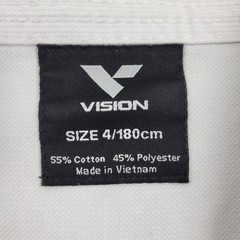 Vision Gi Top Shirt Taekwondo Uniform 4/180cm White MMA