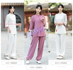 Spring Summer Women Cotton Tai chi Uniforms Kung fu Martial arts Wing Chun Suit
