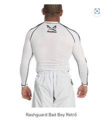 New Bad Boy Retro Rashguard Gi MMA BJJ Shirt Made in Brazil White Adult