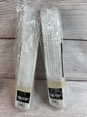 2 Elite Sports GI Belt BJJ Brazilian Jiu Jitsu Size A3L White Karate Belt New