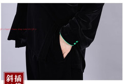 Fall Winter Unisex Tai chi Uniforms Warm Korean velvet Kung fu Martial arts Suit