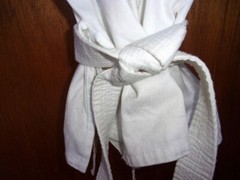 MAINE TAEKWONDO Kids Unisex Martial Arts Top No Pants Size 0 VG Condition LQQK!