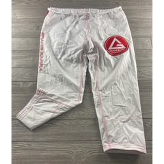 Gracie Barra Equipe Edition BJJ Gi Pants White Red Ripstop Mens A4 Carlos Gracie