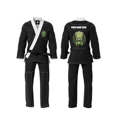 Custom Black Brazilian Jiu Jitsu Kimono | Your Name Here Back Design | Premium G
