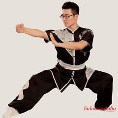 Satin Martial Arts Kung Fu Uniform Wushu Changquan Tai Chi Set Dragon Embroidery