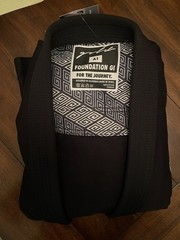 Gold BJJ Foundation Gi A1 Black Jiu-Jitsu Pearl Weave Jacket Ripstop Pants