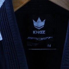 Kingz Sport BJJ Gi Kimono Jacket Men A4 Black White Brazilian Jiu Jitsu Training