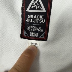 Gracie Barra Jiu-Jitsu Official Gi Set Mens Size 6/190 White BJJ Cotton Martial