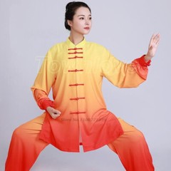 Tai Chi Uniform Traditional Wushu Kungfu Suit Gradient Color Martial Arts Suit