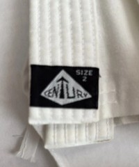 Century White & Black Martial Arts Uniform Size 2 With White & Yellow Belts