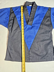 Martial Arts Demo Team Uniform V Neck Shirt Blue And Black Kids Size 000