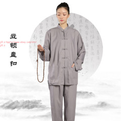 New Unisex Suits Buddhist Monk Religion Clothing Sets Lay Shirt+Pant Uniforms