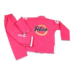 Felino Pink Kid Premium BJJ Gi Uniform Pearl Weave Brazilian Jiu Jitsu Kimono