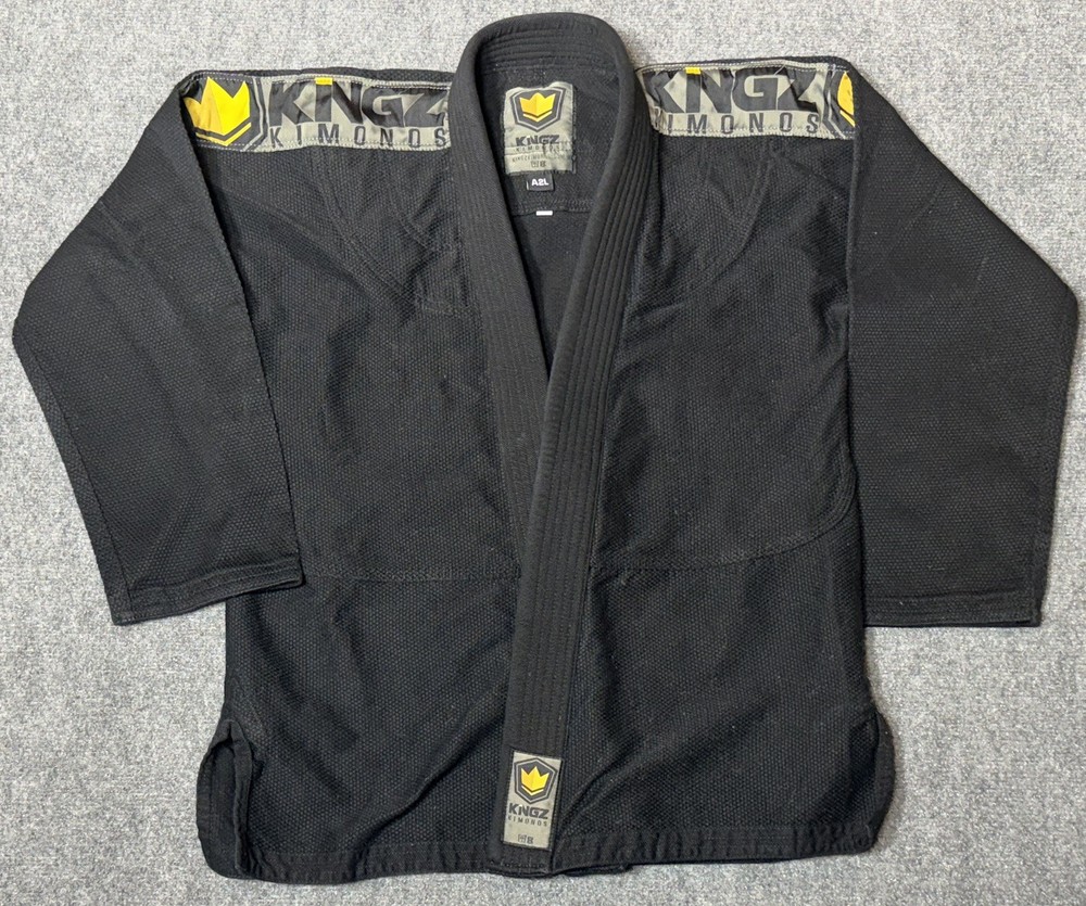 Kingz ONE Jiu Jitsu Gi Jacket A2L Black 100% Cotton BJJ Kimono Mens Top