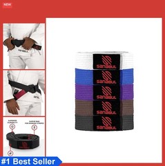 Brazilian Jiu Jitsu Belt IBJJF Approved Cotton Adult Sleeve Bar Stripes BJJ
