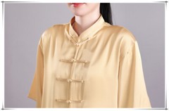 Men Summer Breathable Short Sleeve Kung Fu Shirts Wing Chun Training Vintage