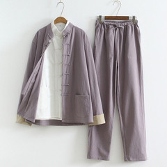 3pcs Traditional Chinese Linen Kung Fu Tai Chi Uniform Retro Plus Size Tang Suit