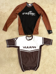 2 Vulkan Jiu Jitsu Flight Wear Tops Shirts – Size Small & US 8