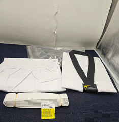 World Taekwondo Size 4 180cm Uniform White V White Belt Sporting Good