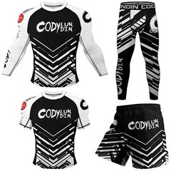 New 2024 Styles Oil Check Brazilian Jiu Jitsu BJJ MMA Rashguard Shorts Spats Set