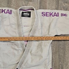 Fuji Sekai Champion Fuji Kimono Women’s Gray/Purple Size W1 BJJ Ju-Jitsu