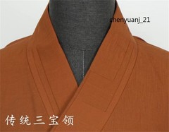 Buddhist Shaolin Monk Robe Full Set Linen Kung Fu Suit Meditation Uniforms Cloth
