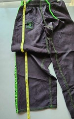 Martial Arts Gi Set Jacket & Pants Size 3 Black/Green Jui Jitsu, Karate Uniform