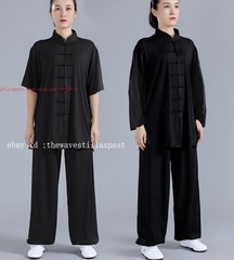 Men Women Milk Silk Chinese Tai Chi Suit Unisex Morning Exercise Kung Fu Uniform