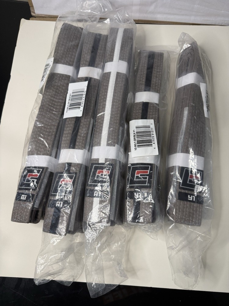 Combat Corner BJJ Kids Belts Grey A1/Y1 Lot Of 5