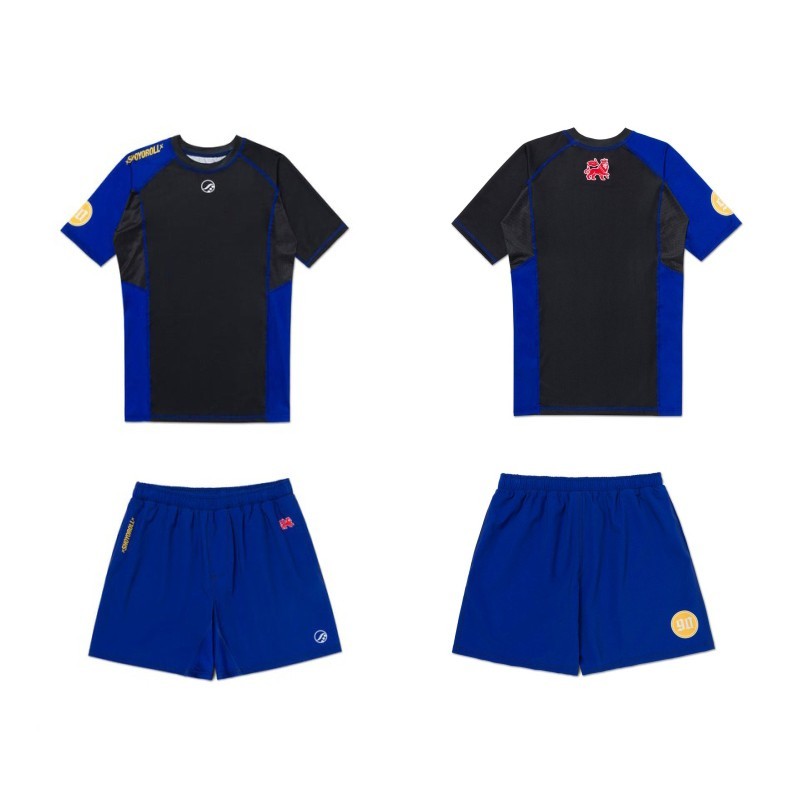 PW RANKED SS RASHGUARD [BLUE]Rash Guard SS No Gi Bjj Short Set Uniform Brazilian