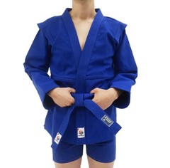 STELS Evolution Blue Sambo Set Jacket w/ Belt,Shoes Size 38 :146 cm/ Youth 10-11