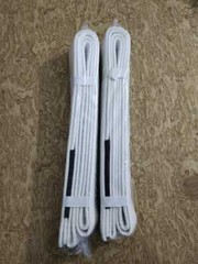 Pearl weave white brazilian jiu jitsu belts 100% cotton set of 2 belts size A2
