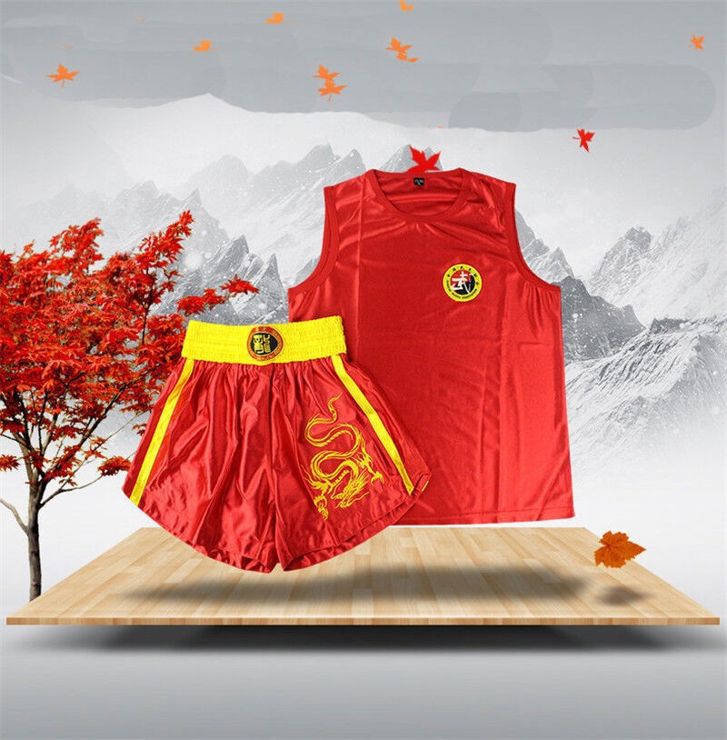 Men Women Boxing Sanda Uniform MMA Muay Thai Kung Fu Martial Arts Dragon