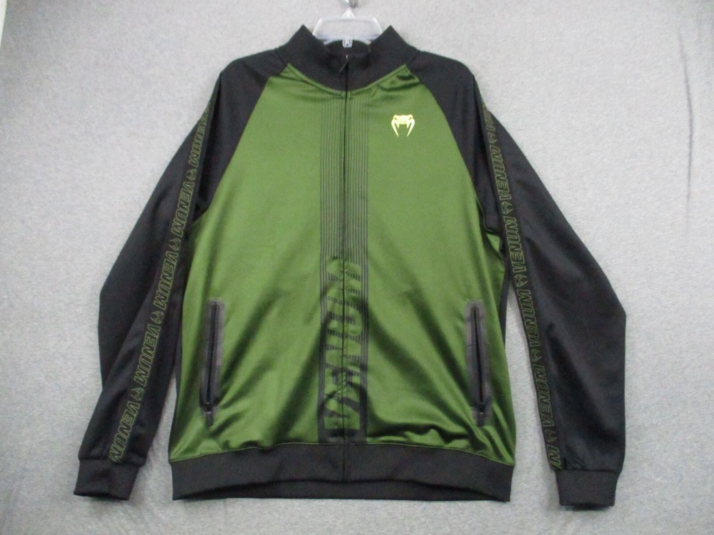 Venum Jacket XXL MMA Adult Full Zip Green Black Viper Head Logo Pockets