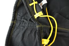 KANKU Black BJJ Gi with yellow, red, or black stitching jiu jitsu uniform pearl
