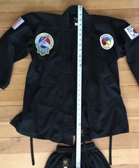 Vintage Martial Arts Uniform KYUKI-DO Black Jacket Pants w/Patches Youth 1/150