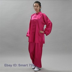 Chinese Women Men Kung Fu Uniform Martial Arts Wushu Taiji Suit Milk Silk