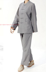Women Men’s Shaolin Buddhist Monk Meditation Kung Fu Uniform Tai Chi cotton Suit