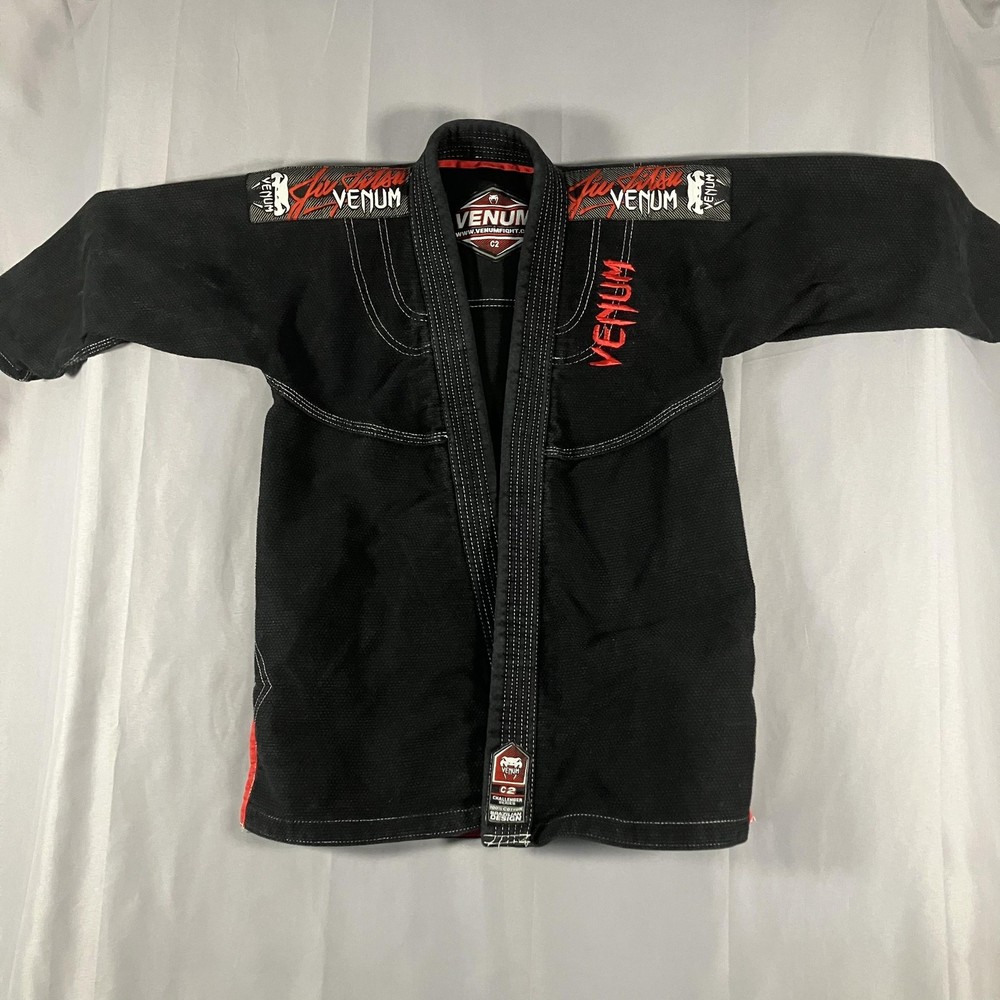 Venum C2 Challenger Series Youth BJJ Jiu Jitsu Gi Jacket Black Red 100% Cotton