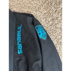 Sanabul Blu Neo Kids BJJ Gi Kimono Top Black Turquoise Blue Size K4